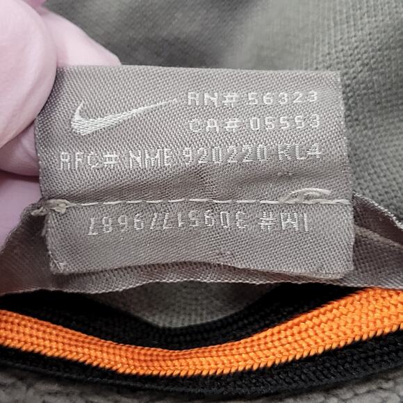 NIKE Track Fleece Jacket Large 24x24 Boxy Gray Orange - Picture 9 of 16